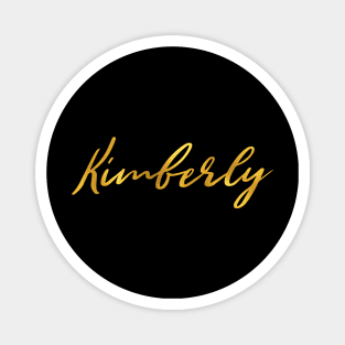 Kimberly Name Hand Lettering in Faux Gold Letters Magnet